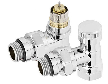 Набор термостатический для радиатора угловой 1/2 Click Design Royal Thermo хром  RTE07.0009